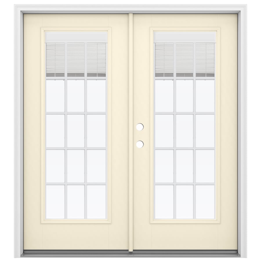 JELDWEN Blinds Between The Glass Bisque Fiberglass RightHand Inswing