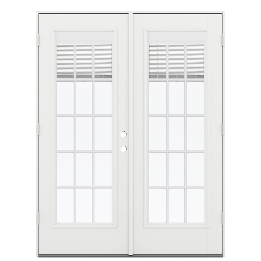 JELD-WEN 59.5-in x 79.5-in Blinds Between the Glass Right-Hand Outswing ...