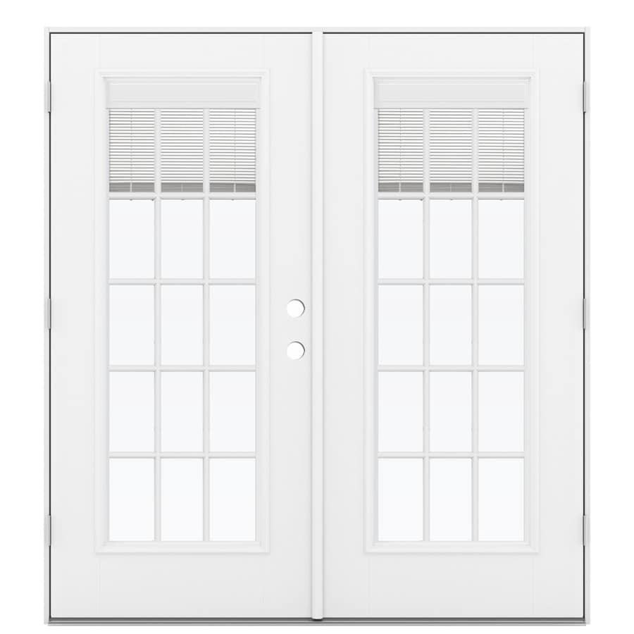 JELD-WEN 72-in X 80-in Tempered Blinds Between The Glass Primed ...