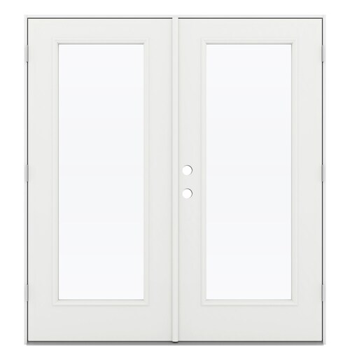 Jeld Wen Clear Glass Arctic White Steel Left Hand Outswing Double