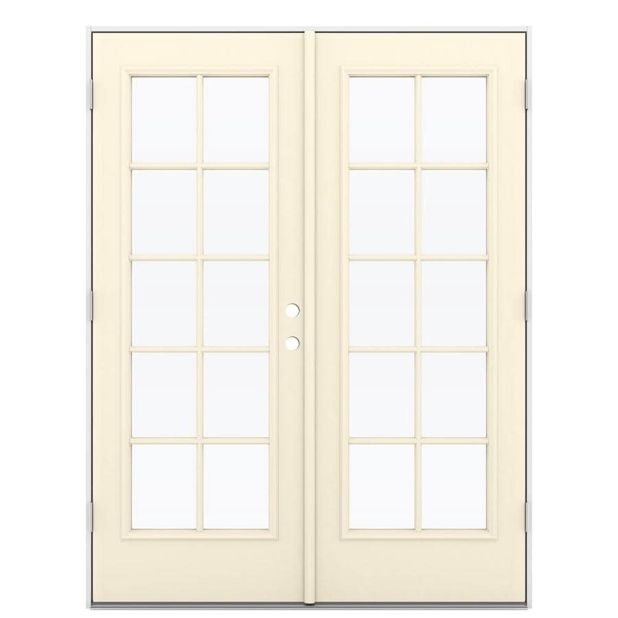 JELDWEN French 60in x 80in External Grilles Bisque Steel RightHand