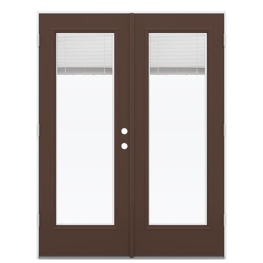 JELDWEN 60in x 80in Blinds Between The Glass Chocolate Steel Right