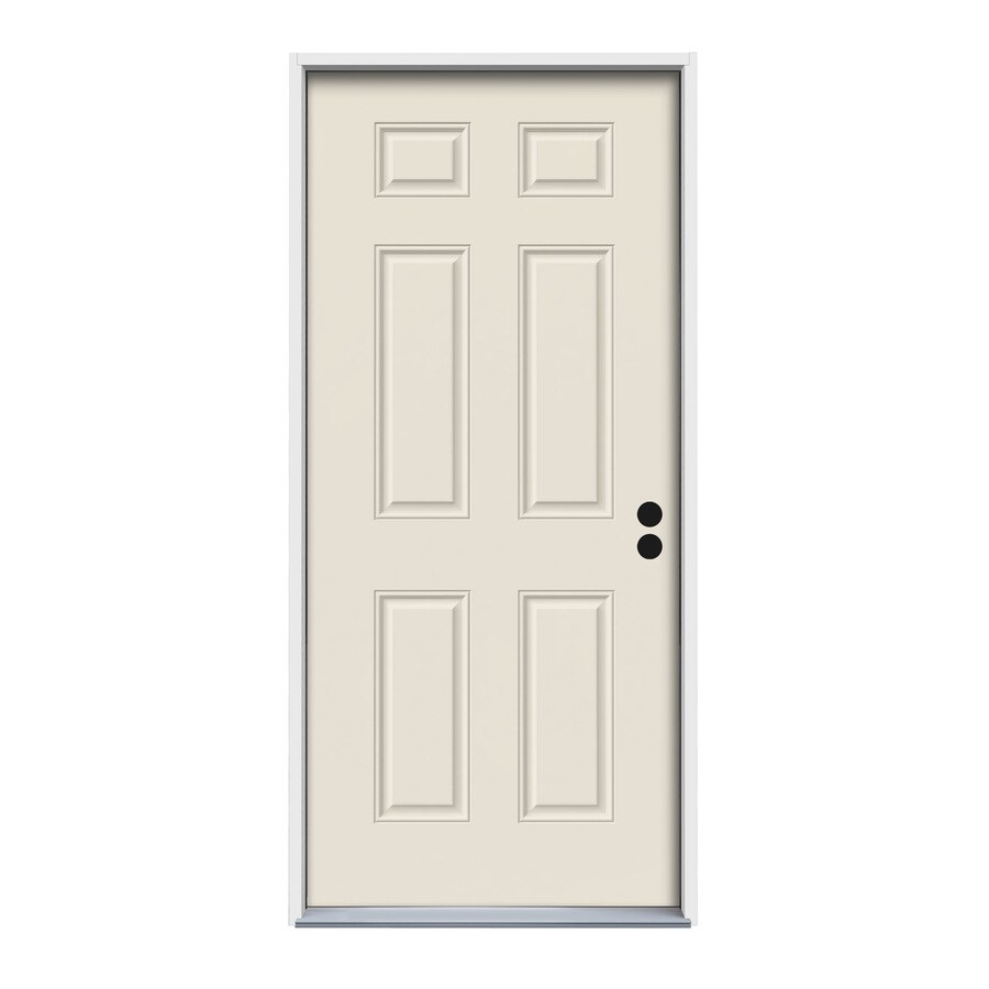 Jeld Wen Left Hand Inswing Primed Steel Prehung Entry Door With