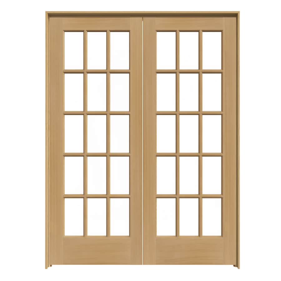 Prehung Solid Core 15 Lite Clear Glass Pine Interior Door Common 60 In X 80 In Actual 61 562 In X 81 688 In