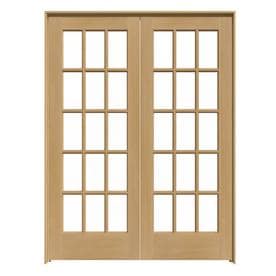 Double Pre Hung Doors At Lowes Jeld Wen 15 Lite Unfinished Clear Gl Wood Pine Door With Hardware Common