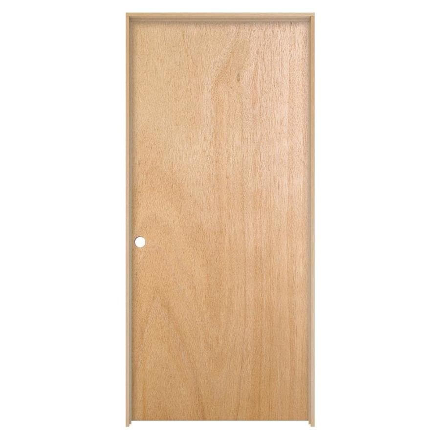 JELD-WEN Unfinished Flush Hollow Core Veneer Lauan Door (Common: 36-in ...