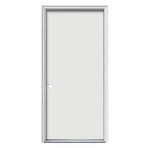 JELDWEN 32in x 80in Steel RightHand Inswing Primed Prehung Single Front Door with Brickmould