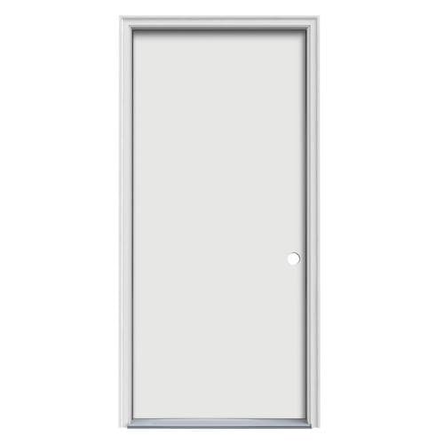 JELD-WEN 36-in X 80-in Steel Left-Hand Inswing Primed Prehung Single ...