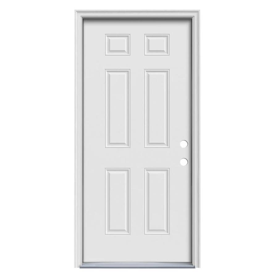 Jeld Wen Left Hand Inswing Primed Steel Prehung Entry Door With Jeld Wen Left Hand Inswing Primed Steel Prehung Entry Door With Insulating Core Common 32 In X 80 Actual 33 4375 81 75