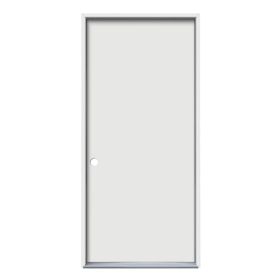 Jeld Wen Right Hand Inswing Primed Steel Prehung Entry Door With Insulating Core Common 32 In