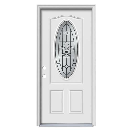 Jeld Wen Nola Oval Lite Decorative Glass Right Hand Inswing Primed