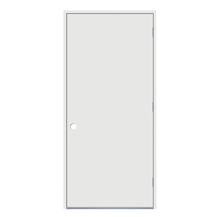 JELD-WEN Left-Hand Outswing Primed Steel Prehung Entry Door with ...