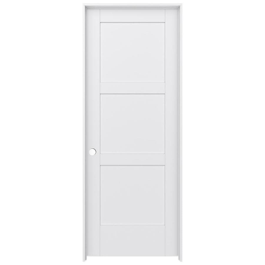 JELD-WEN MODA Primed 3-Panel Square Wood Pine Single Prehung Door ...