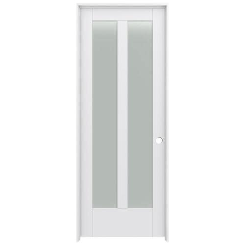 JELD-WEN MODA 1024W Primed 2-panel Square Solid Core Frosted Glass MDF ...