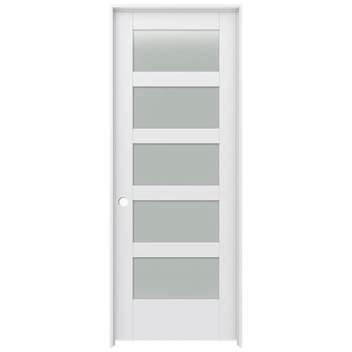 Jeld Wen Moda 1055w Primed 5 Panel Equal Solid Core Frosted