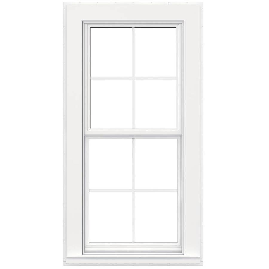 JELDWEN Flat Casing Vinyl New Construction White Exterior Double Hung