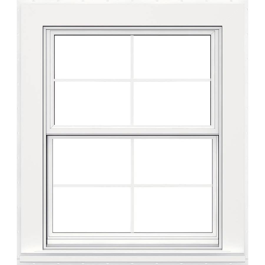 JELDWEN Flat Casing Vinyl New Construction White Exterior Double Hung