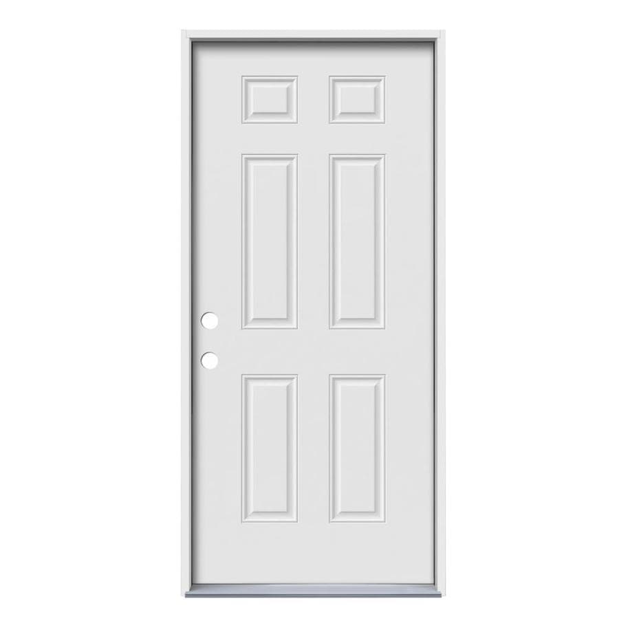 Jeld Wen Right Hand Inswing Primed Steel Prehung Entry Door Solid
