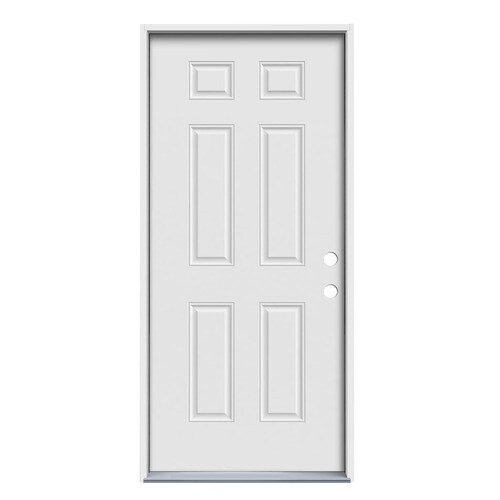 Jeld Wen Left Hand Inswing Primed Steel Prehung Entry Door Solid