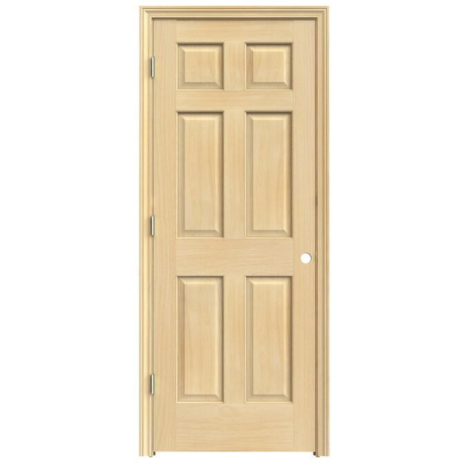 JELD-WEN 6-panel Pine Single Prehung Interior Door (Common: 30-in x 80 31 3 4 X 80 Interior Door