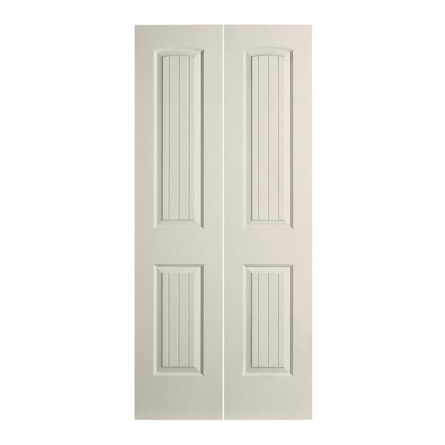 JELD-WEN Santa Fe Primed 2-Panel Round Top Plank Molded Composite ...