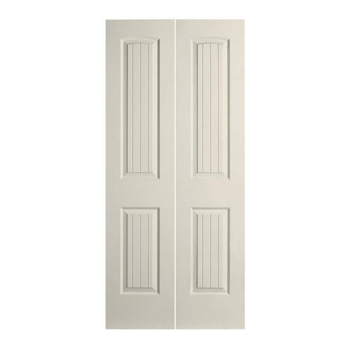 JELDWEN Santa Fe 36in x 80in Primed 2Panel Round Top Plank Primed