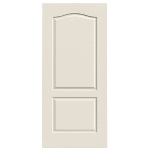 JELD-WEN Camden 36-in X 80-in Primed 2-Panel Arch Top Solid Core Primed ...