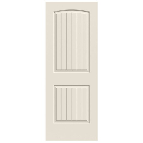 Jeld Wen Santa Fe Primed 2 Panel Round Top Plank Solid Core Molded
