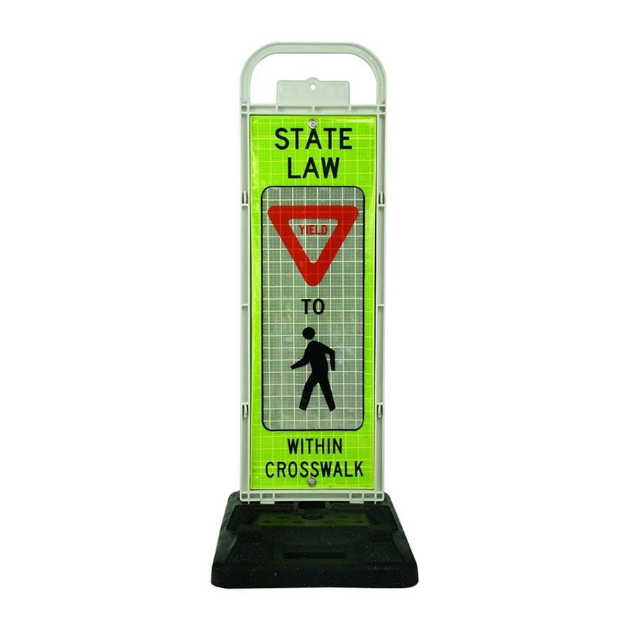 Three D Traffic Works 123027YB School Crosswalk Yield Sign with Rubber Base