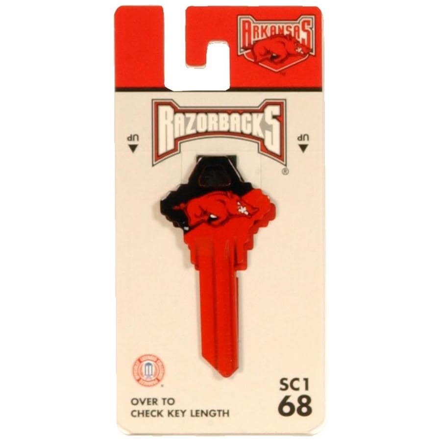 Fanatix Arkansas Razorbacks Team Colors/Painted #68 Brass House/Entry Key Blank