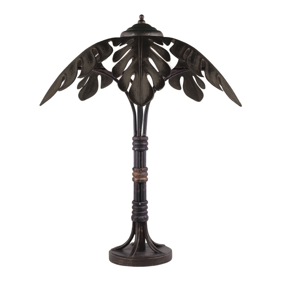 seksueel plastic Goederen Portfolio 31"H 3-Light Bronze Palm Tree Table Lamp at Lowes.com