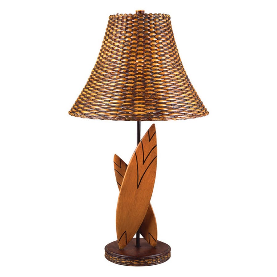 Bel Air Lighting 26"H Surf Board Table Lamp with Brown Shade at