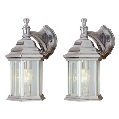 Bel Air Lighting 2 Pack 12 62 In H Brushed Nickel Outdoor Wall Brushed Nickel Outdoor Wall