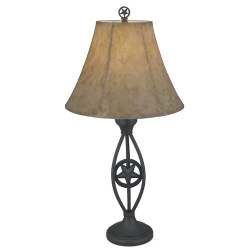 Texas Star 30 5 In Dark Bronze Table Lamp With Fabric Shade