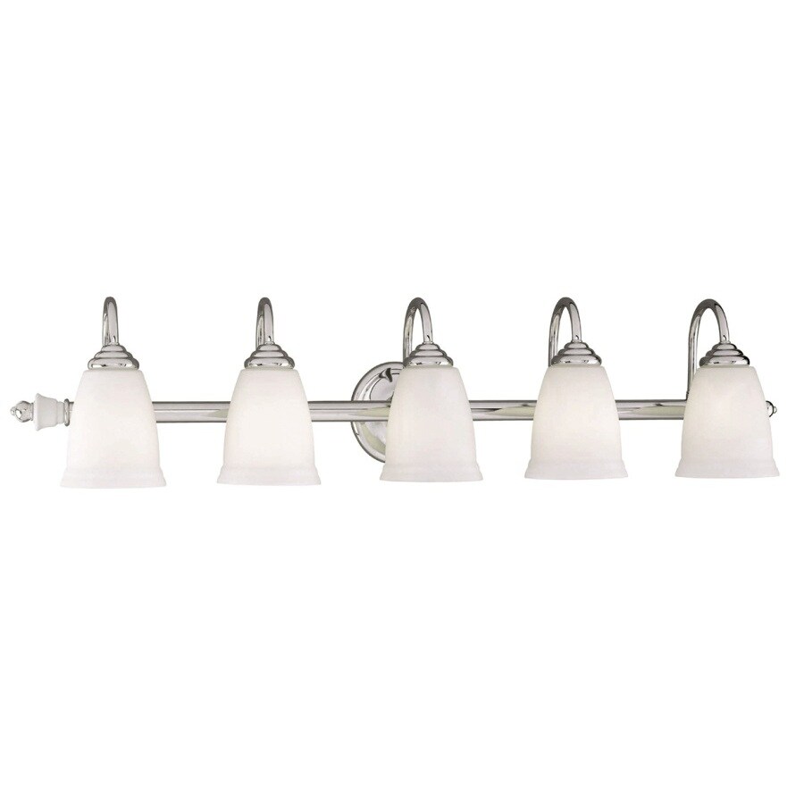 Portfolio Porcelain 5-Light 41-in Polished chrome Vanity ...