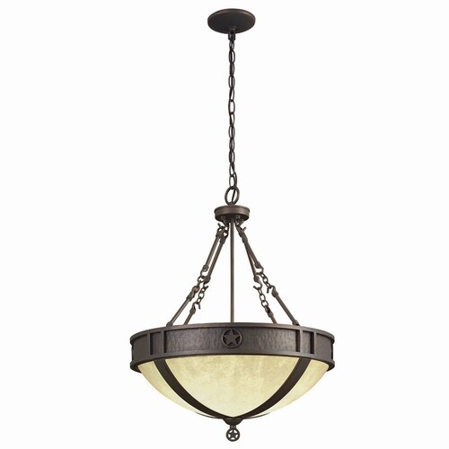 Portfolio Texas Star Darkened Bronze Rustic Standard Pendant