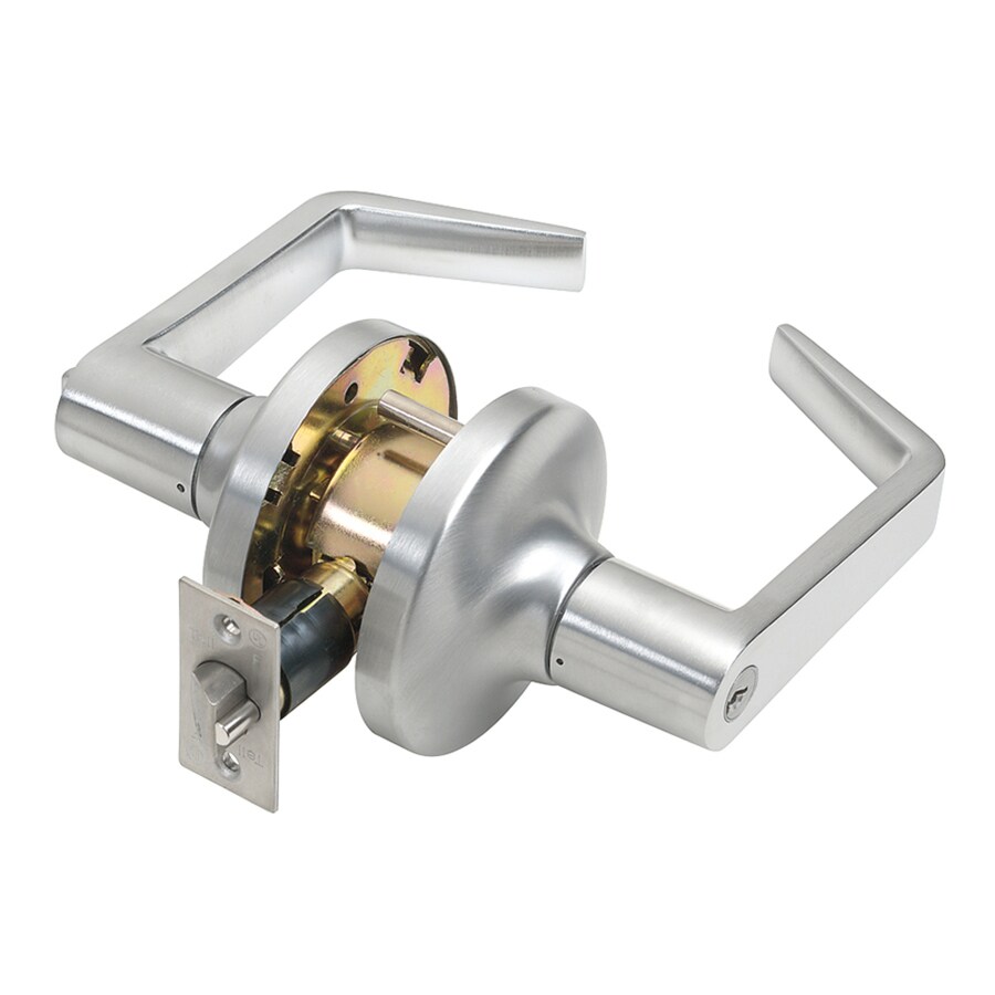 Tell Manufacturing Lc2400 Heavy Duty Cortland Satin Chrome Universal Tell Manufacturing Lc2400 Heavy Duty Cortland Satin Chrome Universal Keyed Entry Door Handle