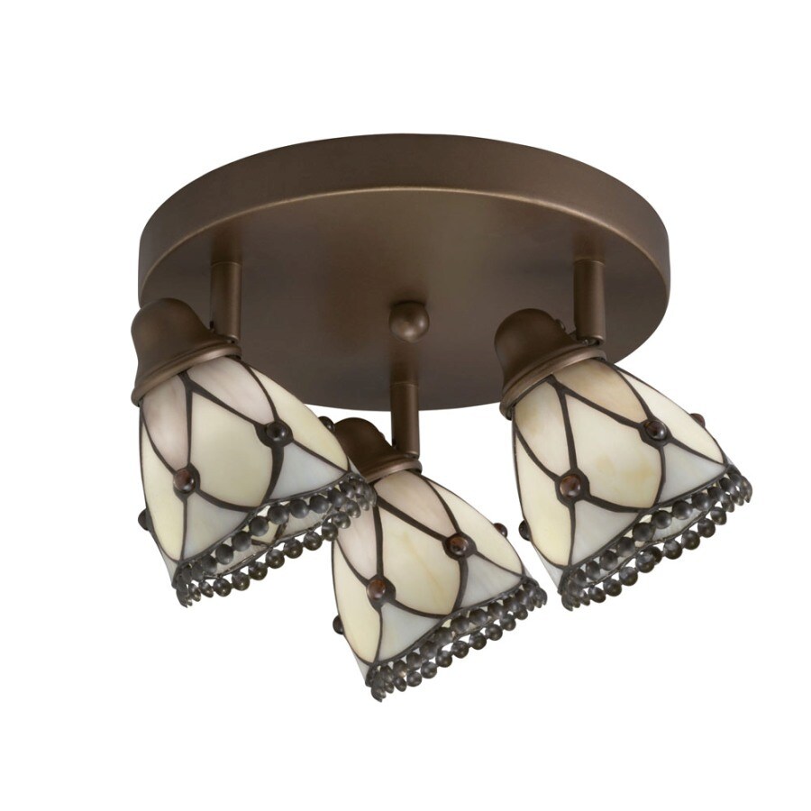 Portfolio 16041 Aztec 9-in 3-Light Olde Bronze dimmable Gu10 Pin Base Traditional Flush Mount