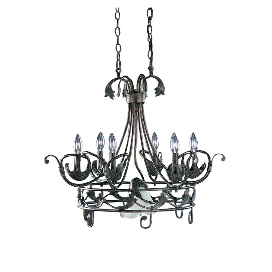 Portfolio 7 Light Iron Lillies Traditional Chandelier At Portfolio 7 Light Iron Lillies Traditional Chandelier