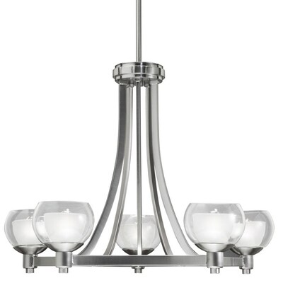 Portfolio 5-Light Brushed Nickel Modern/Contemporary Chandelier Portfolio 5-Light Brushed Nickel Modern/Contemporary Chandelier