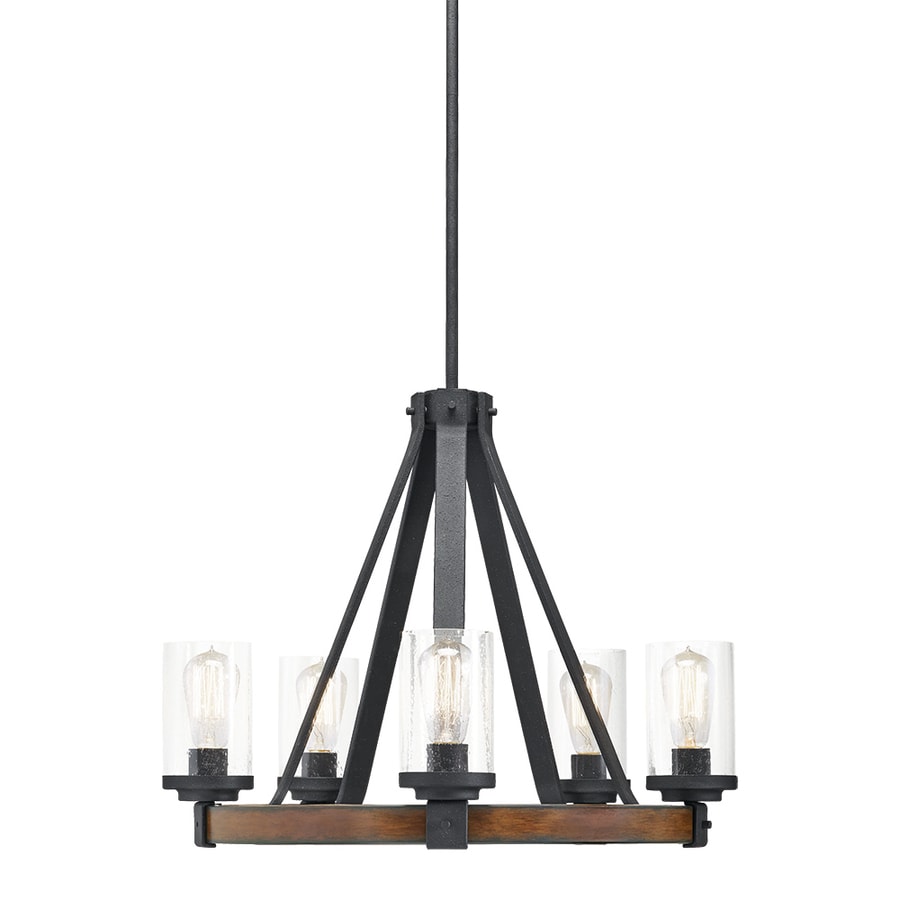 Shop Kichler Barrington 2402 In 5 Light Distressed Black And Wood