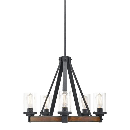 Kichler Barrington 5-Light Distressed Black and Wood Tone ...