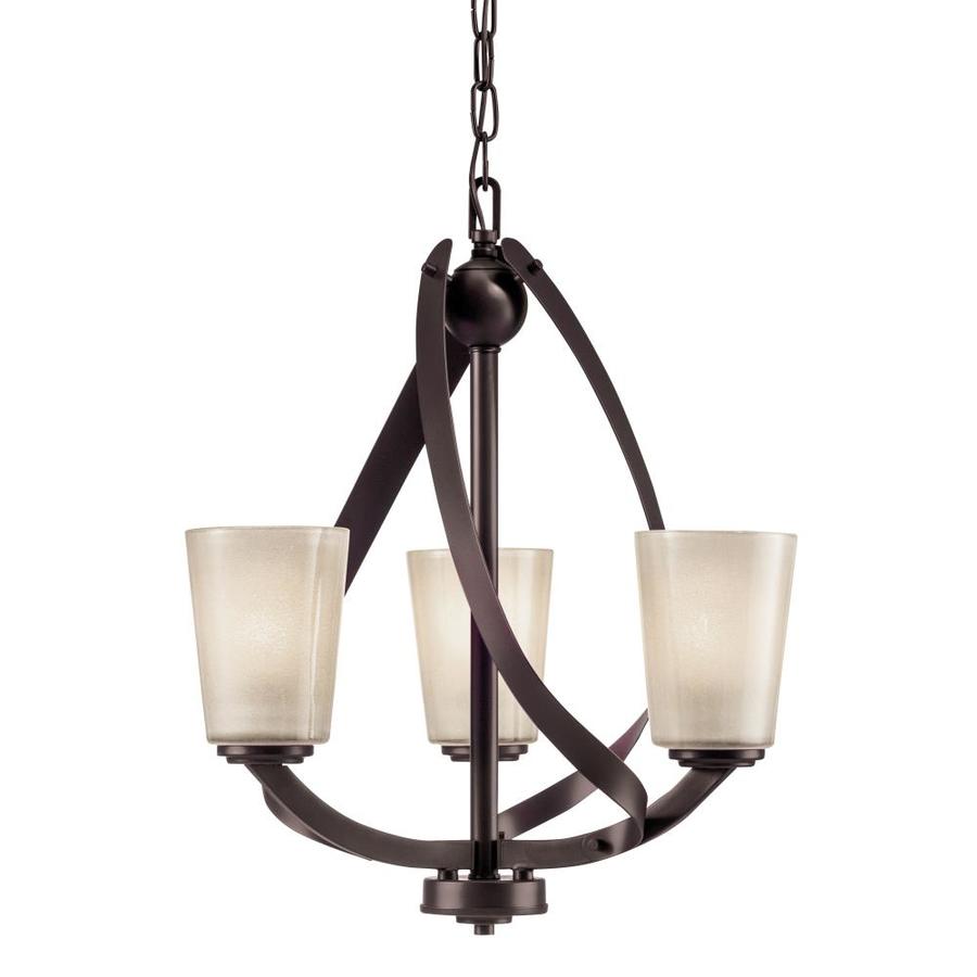 Kichler Layla 3-Light Olde Bronze Modern/Contemporary Tinted Glass Chandelier