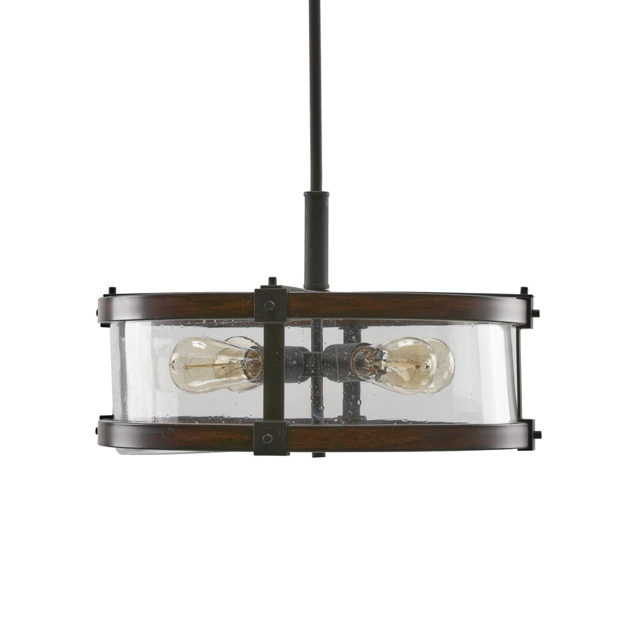 Kichler Barrington Distressed Black And Wood Tone Pendant Light