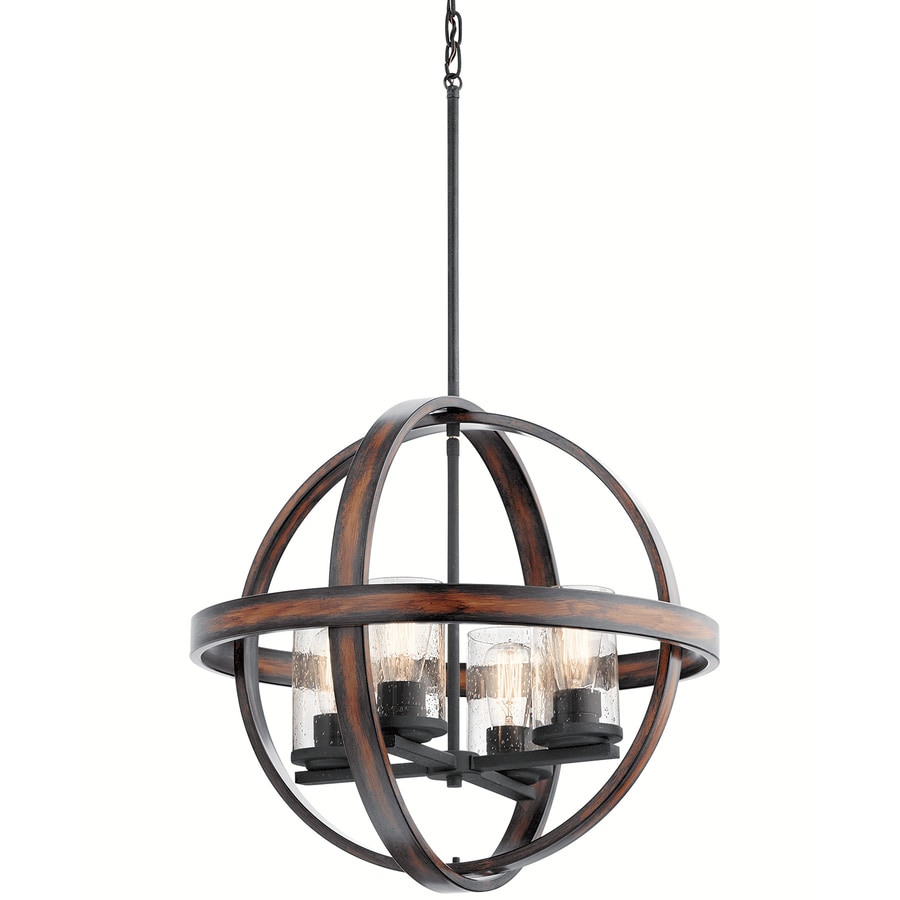 Pewter And Copper Pendant Light kichler barrington distressed black and wood tone single rustic seeded glass orb pendant light