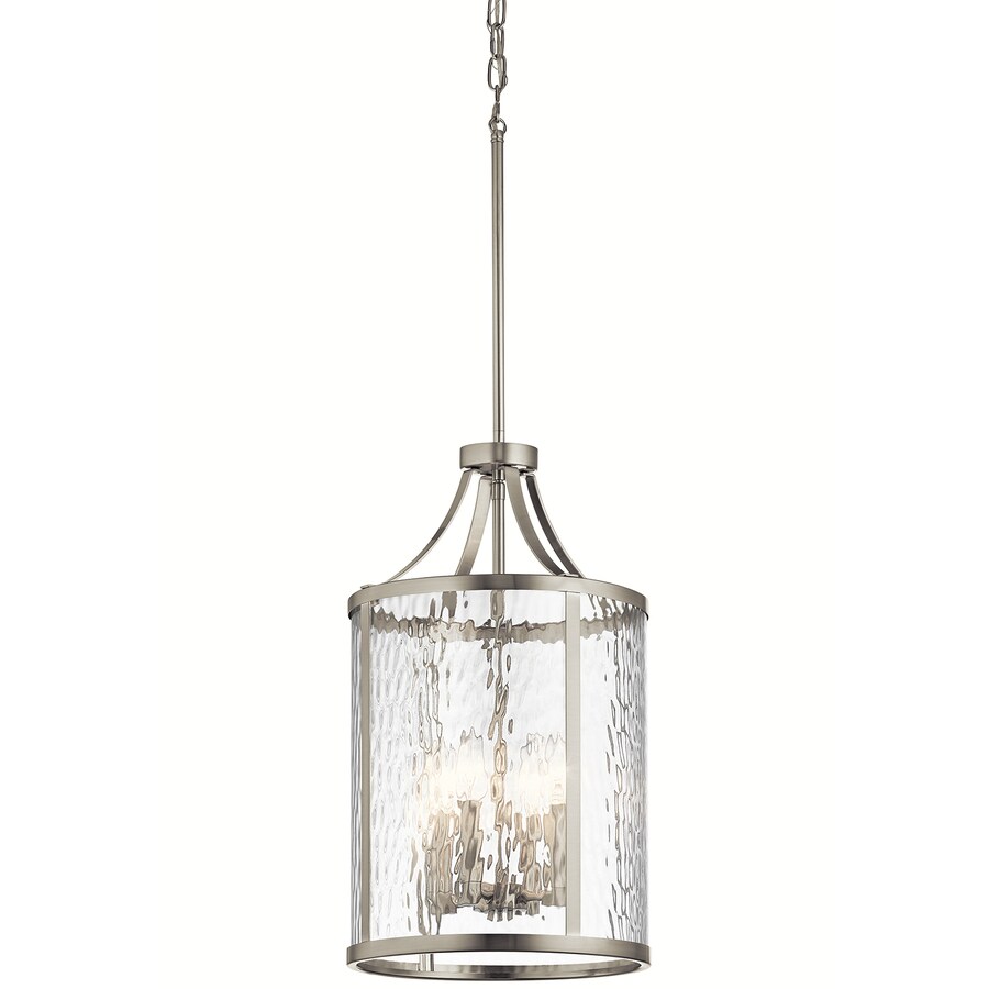 Kichler Marita Brushed Nickel Pendant Light Transitional Clear Glass Cylinder Pendant Light