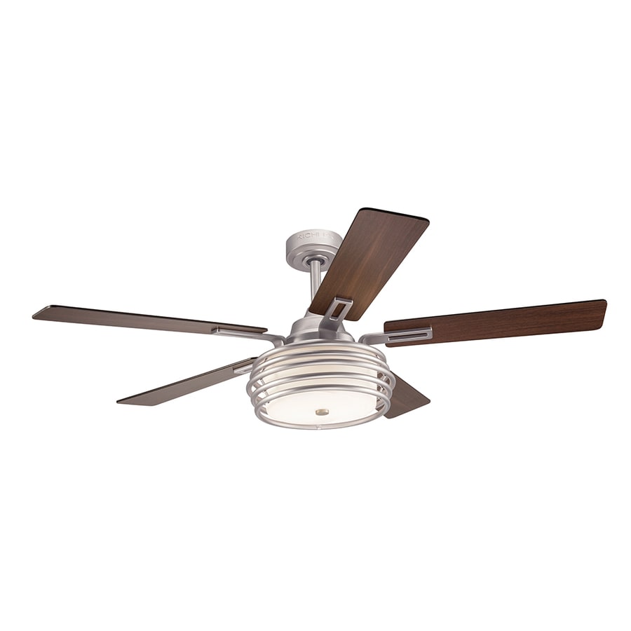 Bands 52 In Brushed Nickel Incandescent Indoor Residential Ceiling Fan With Light Kit Included And Remote Control Included 5 Blade