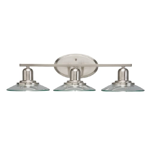 allen + roth Galileo 3-Light Brushed Nickel Cone Vanity ...