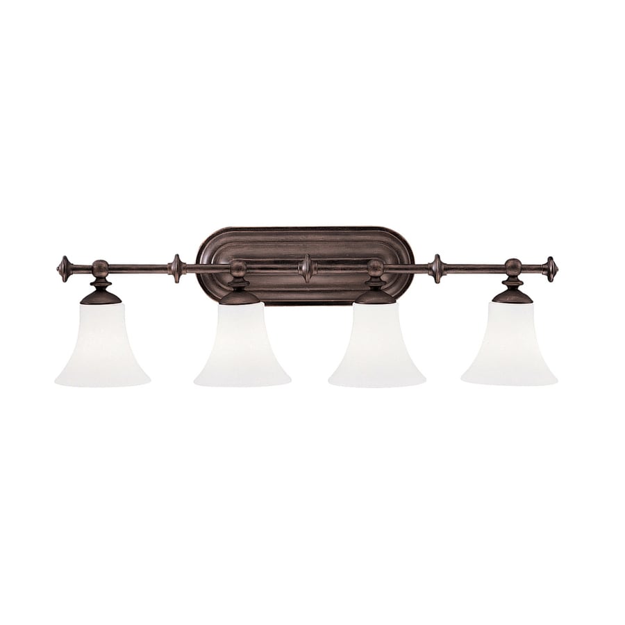 Shop Portfolio Hamden 4-Light 10.25-in Olde Auburn Bronze Bell Vanity Light at Lowes.com