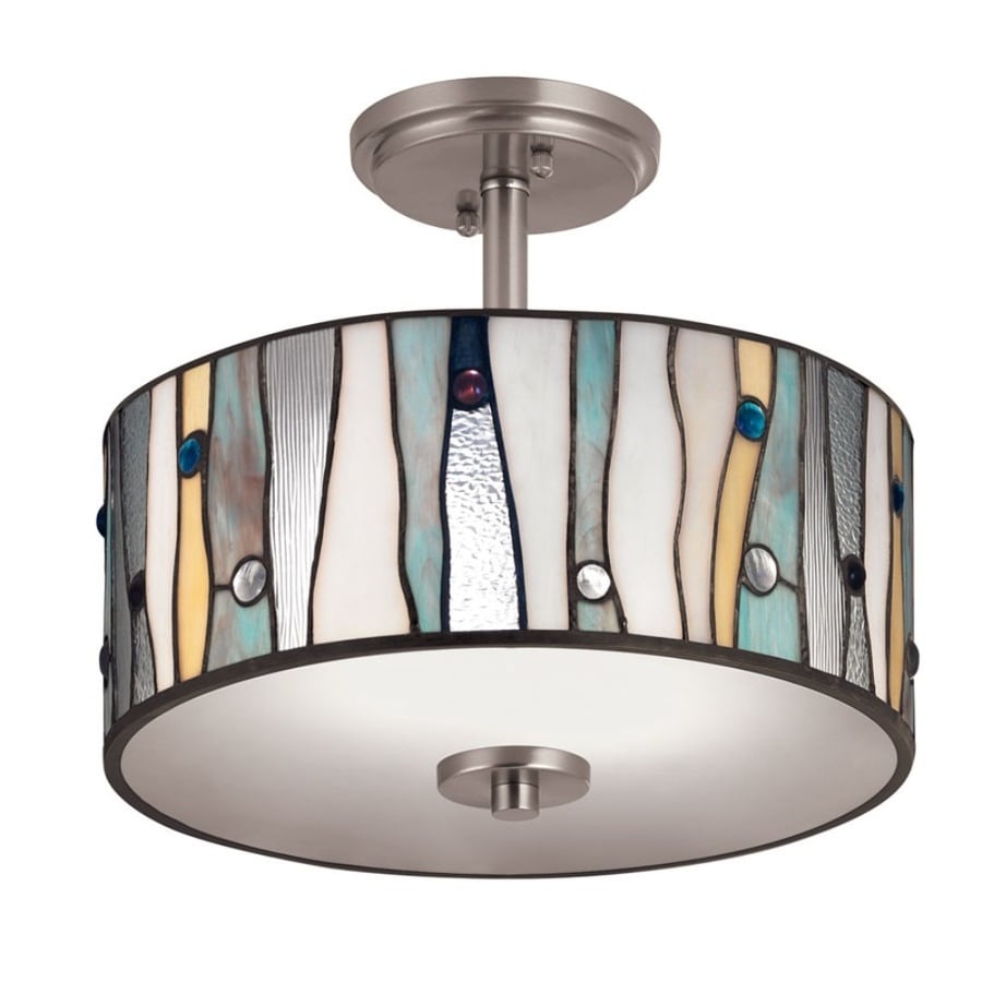 Portfolio 13 In Brushed Nickel Tiffany Incandescent Semi Flush